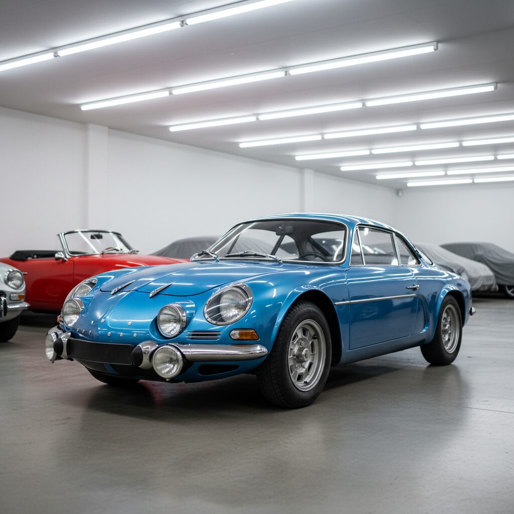 Documents d'assurance et carte grise posés sur le capot d'une voiture ancienne