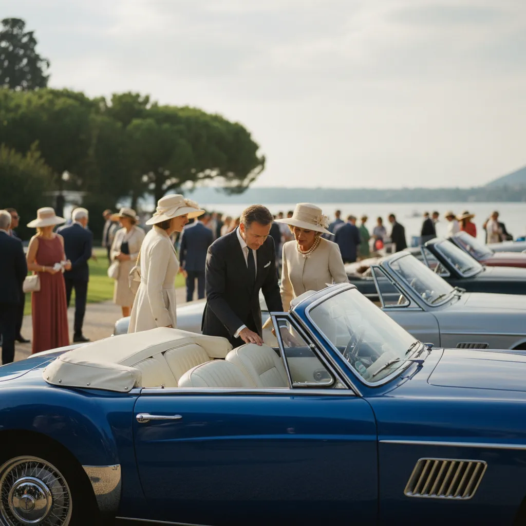 Le public peut admirer les voitures de près et échanger avec les propriétaires le dimanche à Villa Erba