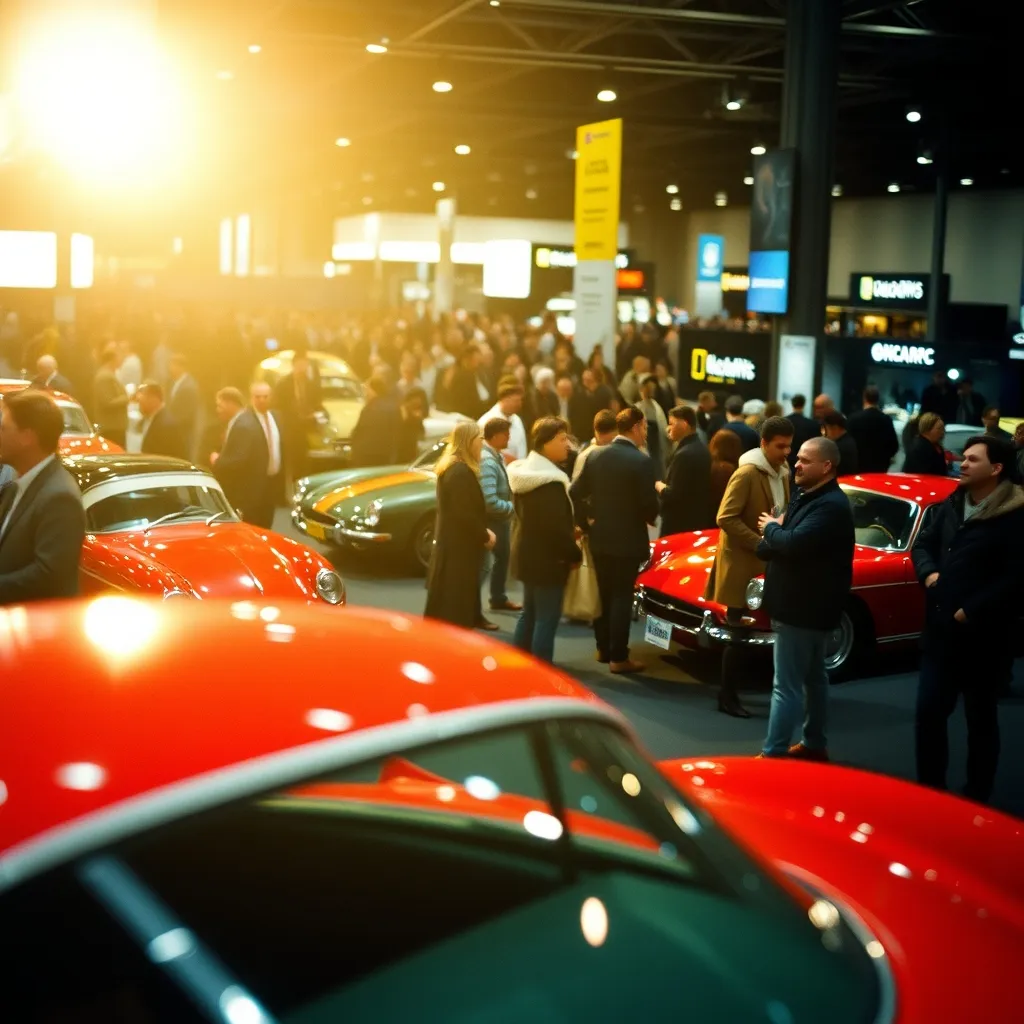 L'ambiance d'un grand salon automobile européen avec ses visiteurs passionnés