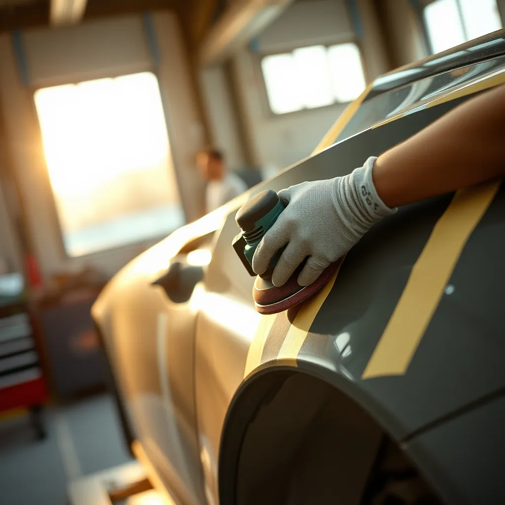 Préparation minutieuse de la carrosserie avant application de l'apprêt