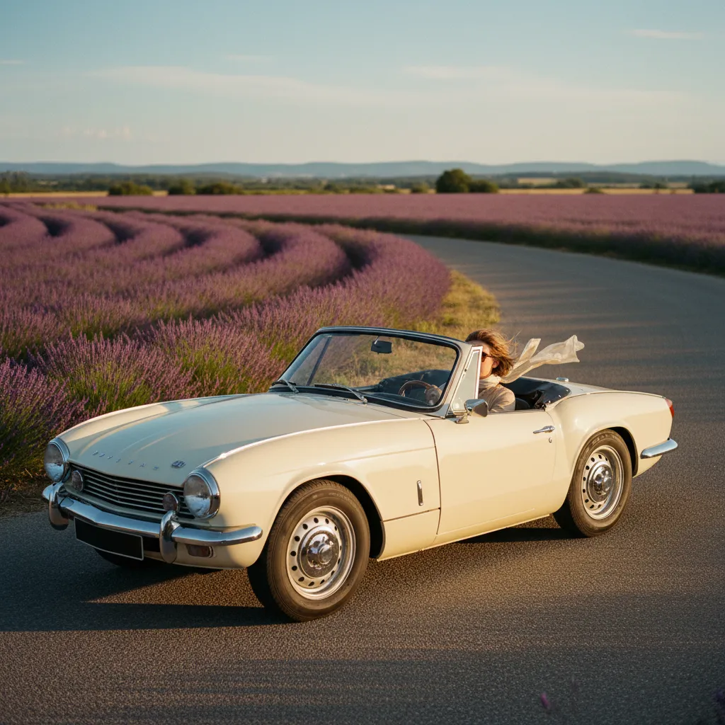 Triumph Spitfire sur les routes de Provence, le plaisir de la collection accessible
