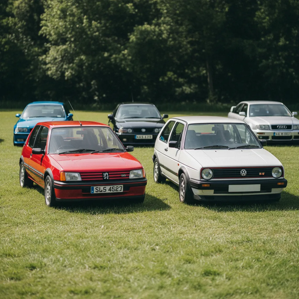 La Peugeot 205 GTI et la Golf GTI, deux icônes incontournables des rassemblements youngtimer