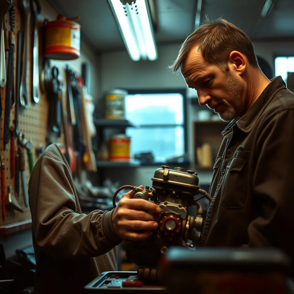 Restauration d'un moteur Lombardini sur une Aixam ancienne dans un atelier spécialisé