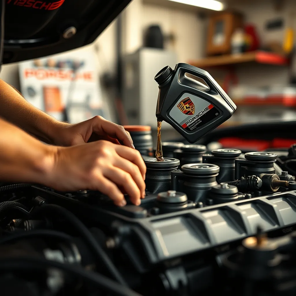 Vidange d'un moteur Porsche flat-six avec huile homologuée constructeur