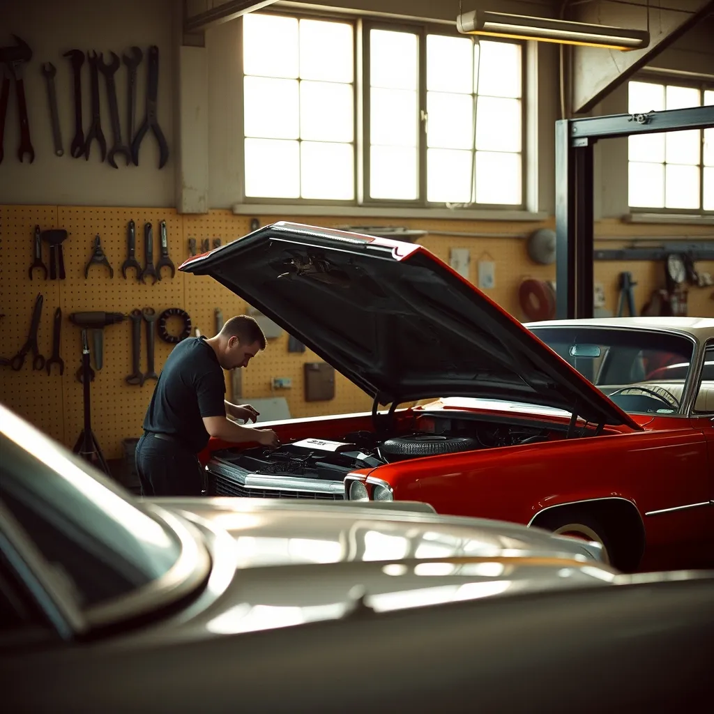 Restauration d'une Cadillac Eldorado dans un atelier spécialisé près de Lyon
