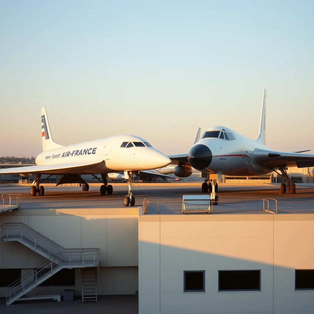 Le Concorde et le Tupolev Tu-144 trônent côte à côte sur le toit du musée de Sinsheim