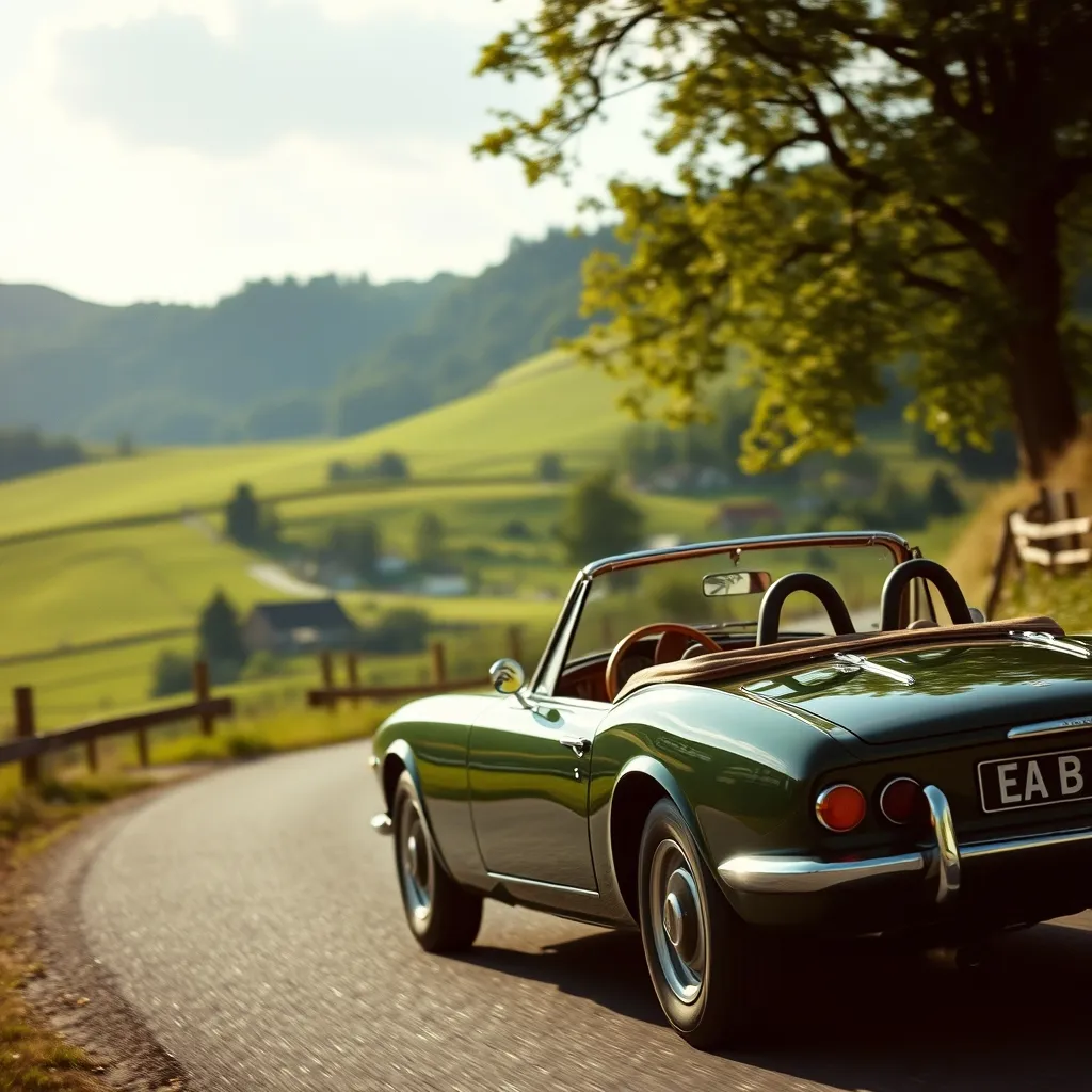 Les routes sinueuses de l'Eifel offrent un cadre idéal pour rejoindre le circuit en voiture ancienne