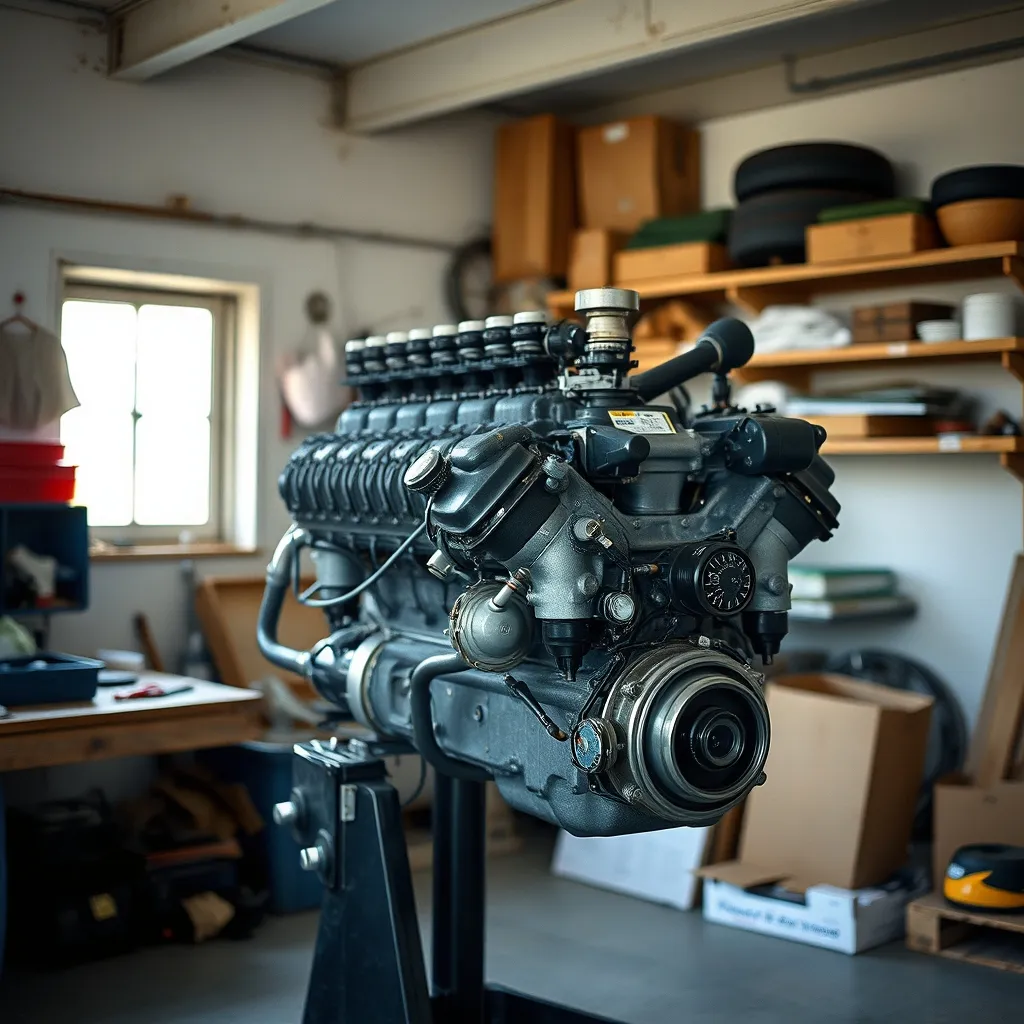 Le moteur d'origine soigneusement déposé et stocké pour garantir la réversibilité du retrofit