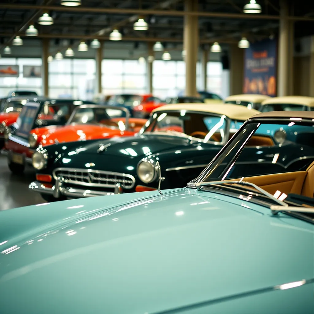 L'espace collection du salon met en valeur de superbes voitures anciennes françaises