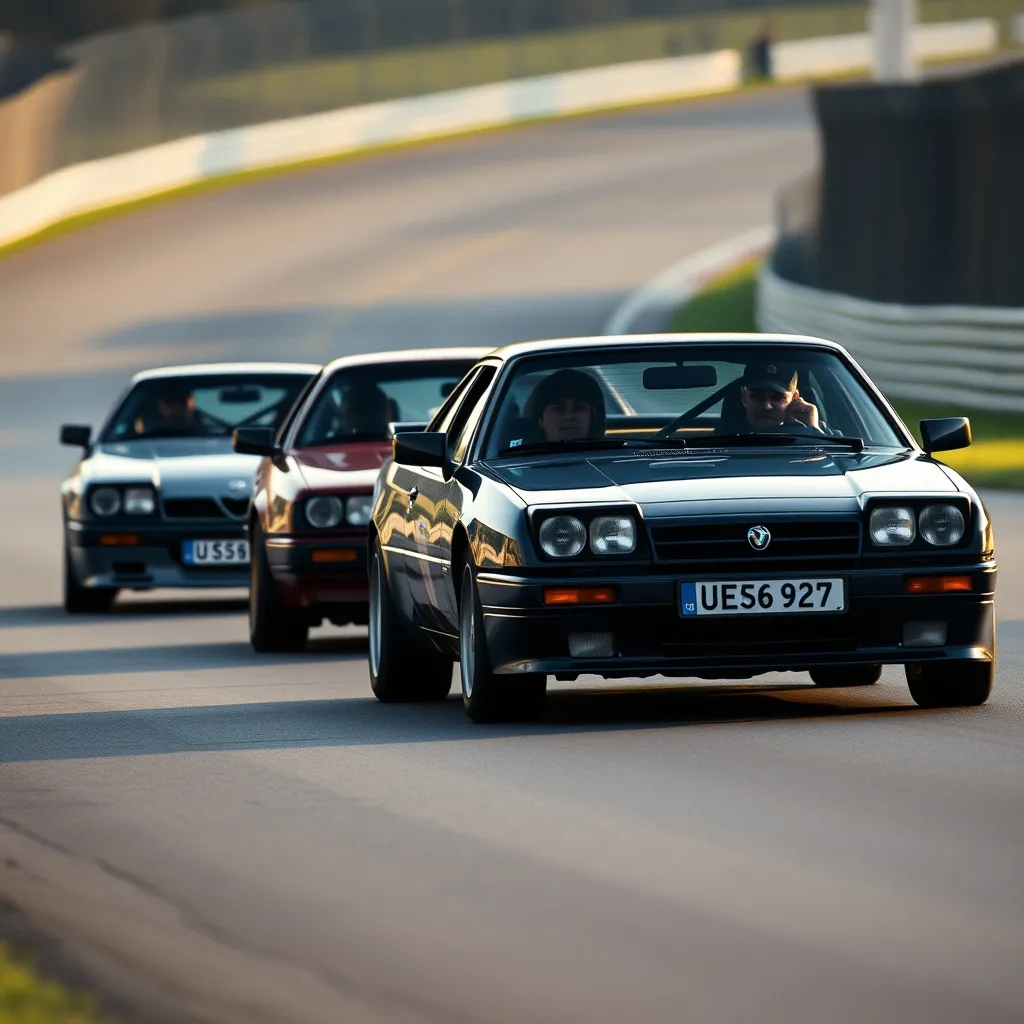 Parade de youngtimers sportives sur le circuit historique de l'Autodrome