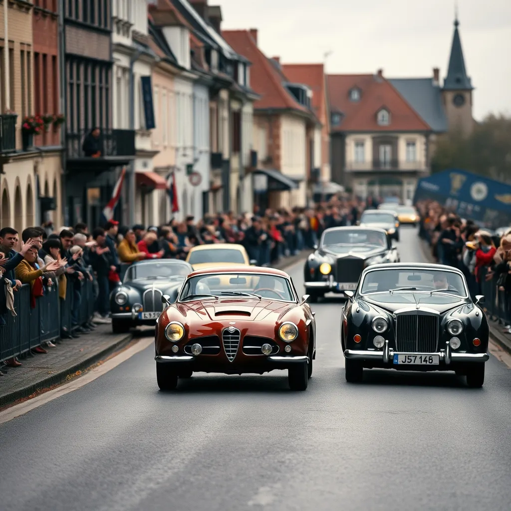Le départ du rallye de régularité sur la digue de Knokke attire chaque année des centaines de spectateurs