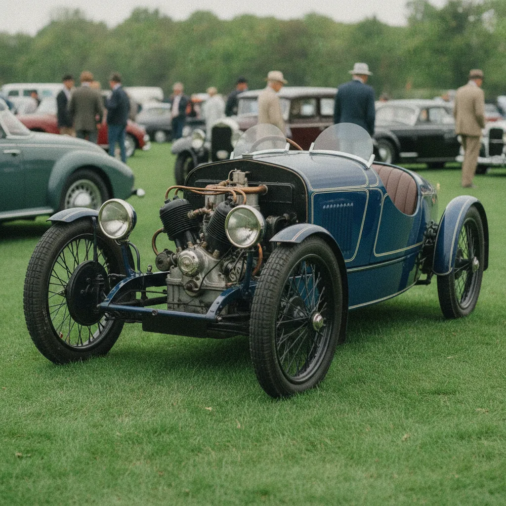 Un cyclecar Darmont des années 1920 avec son moteur V-twin apparent