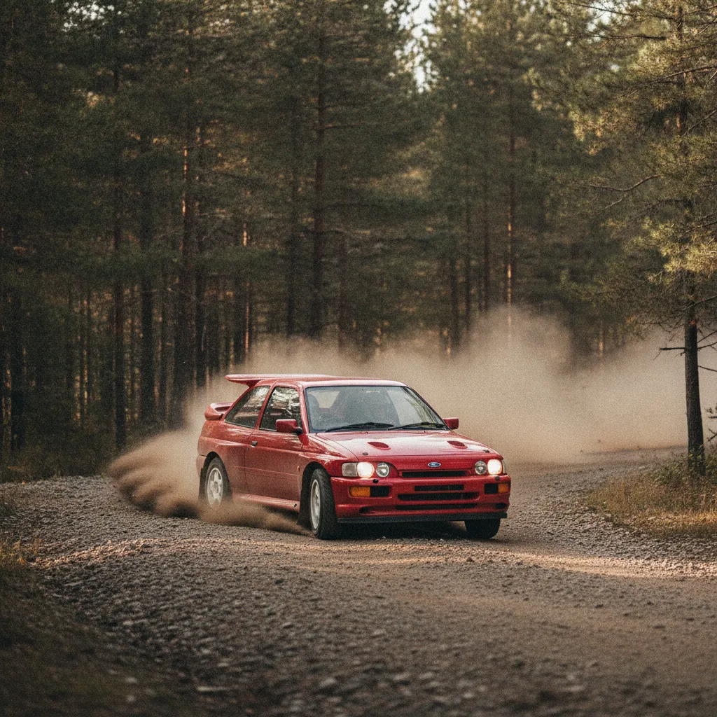 Ford Escort RS Cosworth : l'aileron arrière et le moteur turbo en font une icône des rallyes