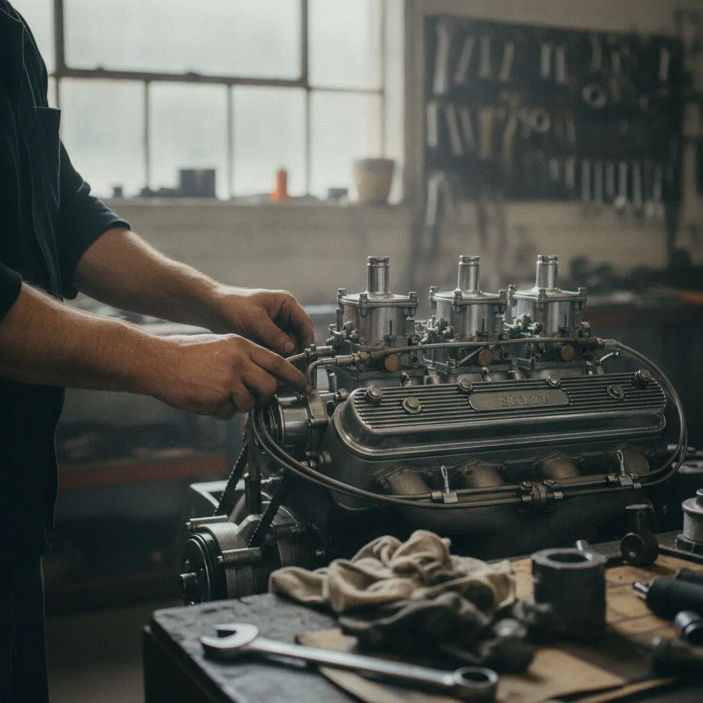 La révision d'un moteur de compétition ancien exige un savoir-faire spécialisé et des pièces rares