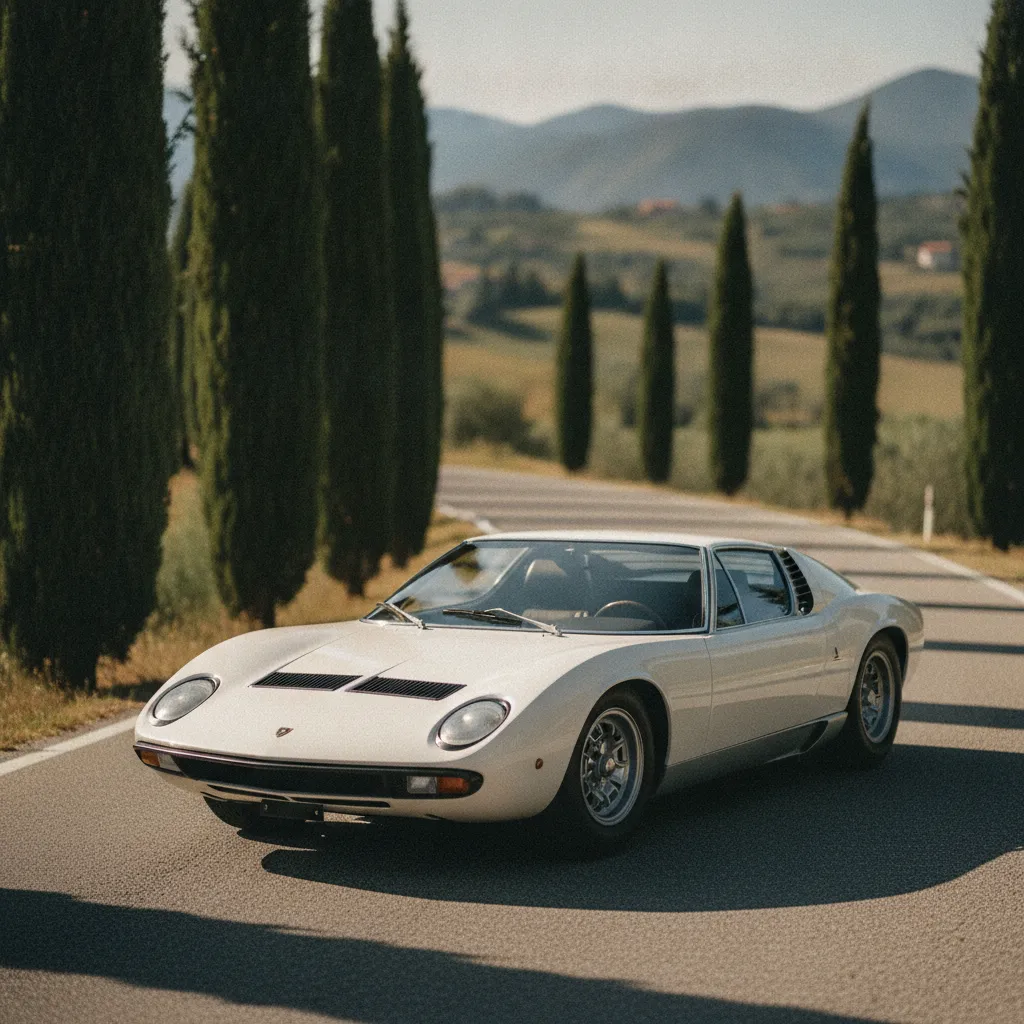La Lamborghini Miura, première supercar de l'histoire, née en 1966 à Sant'Agata Bolognese