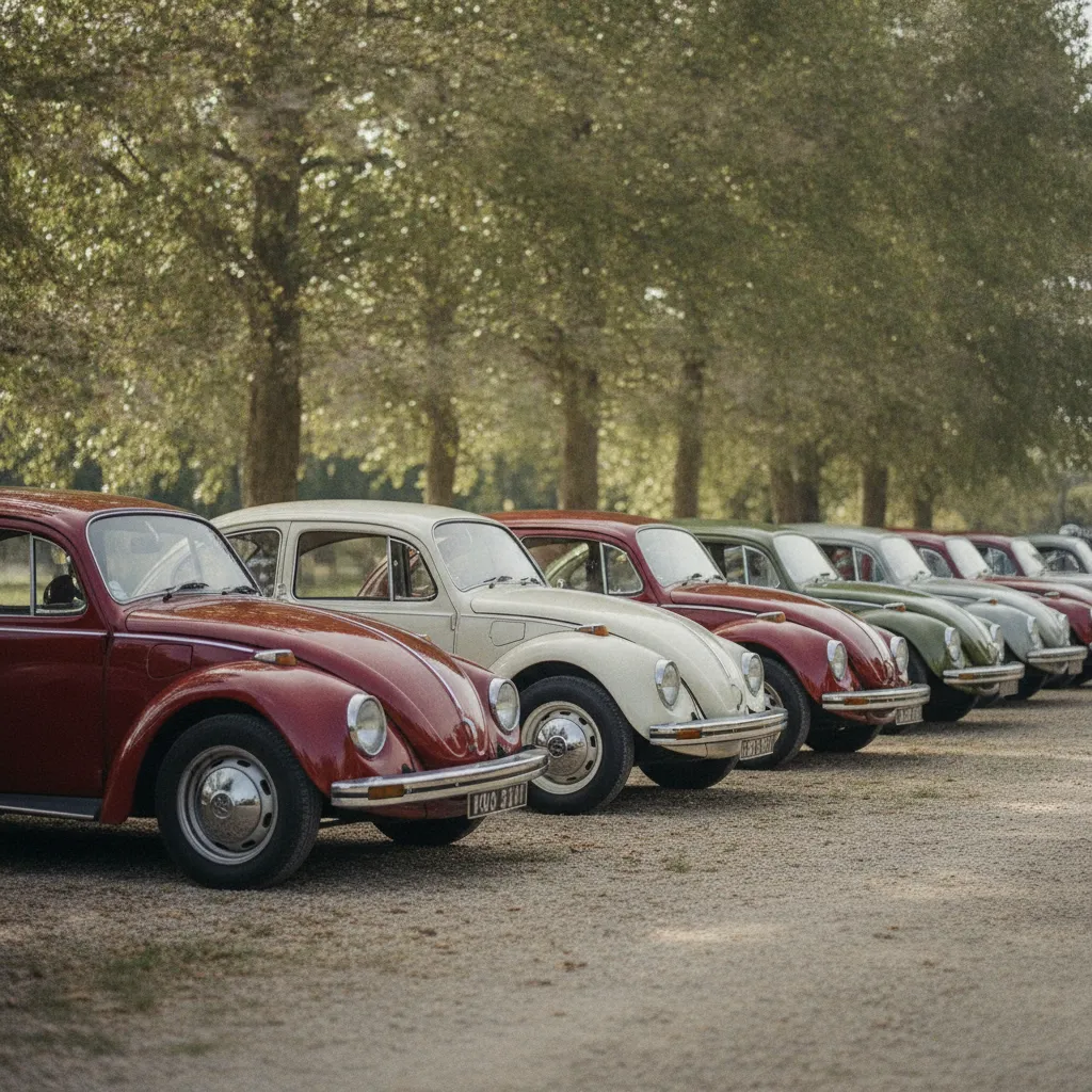 Rassemblement de Coccinelle anciennes lors d'une bourse d'échange