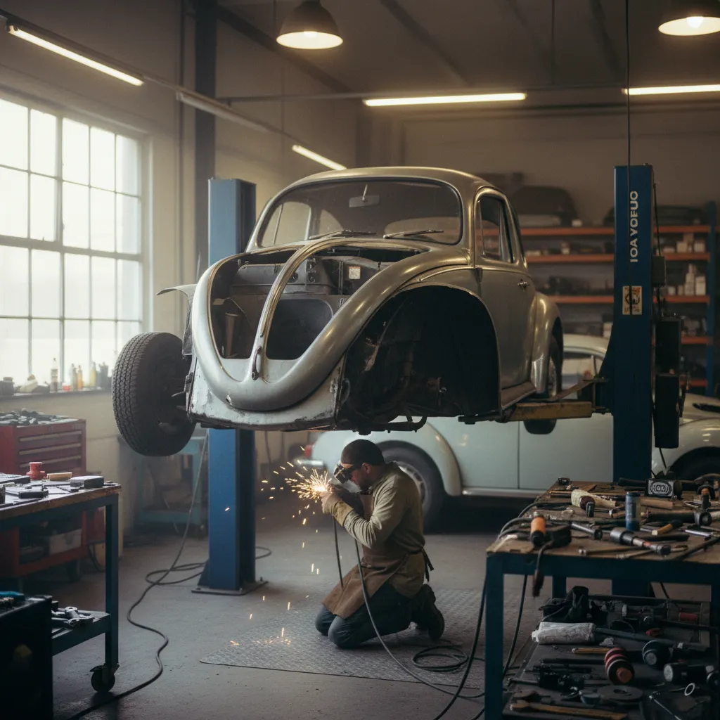 Restauration d'une Coccinelle Type 1 : le traitement du plancher est l'étape la plus critique