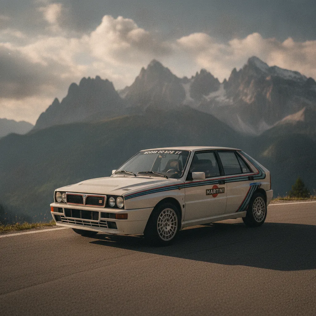 La Lancia Delta HF Integrale aux couleurs Martini, six fois championne du monde des rallyes