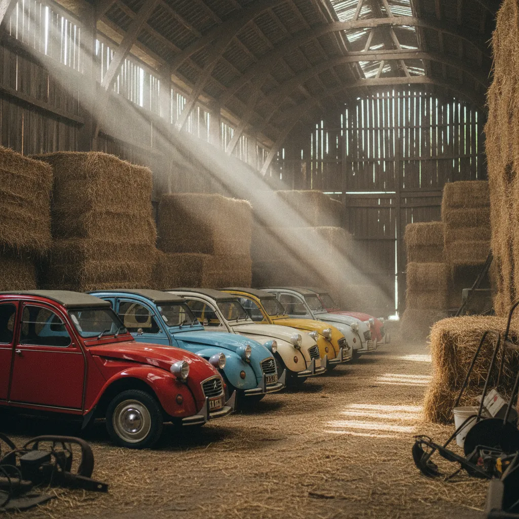 Des Citroën 2CV de stock dormant conservées dans une grange depuis les années 1990