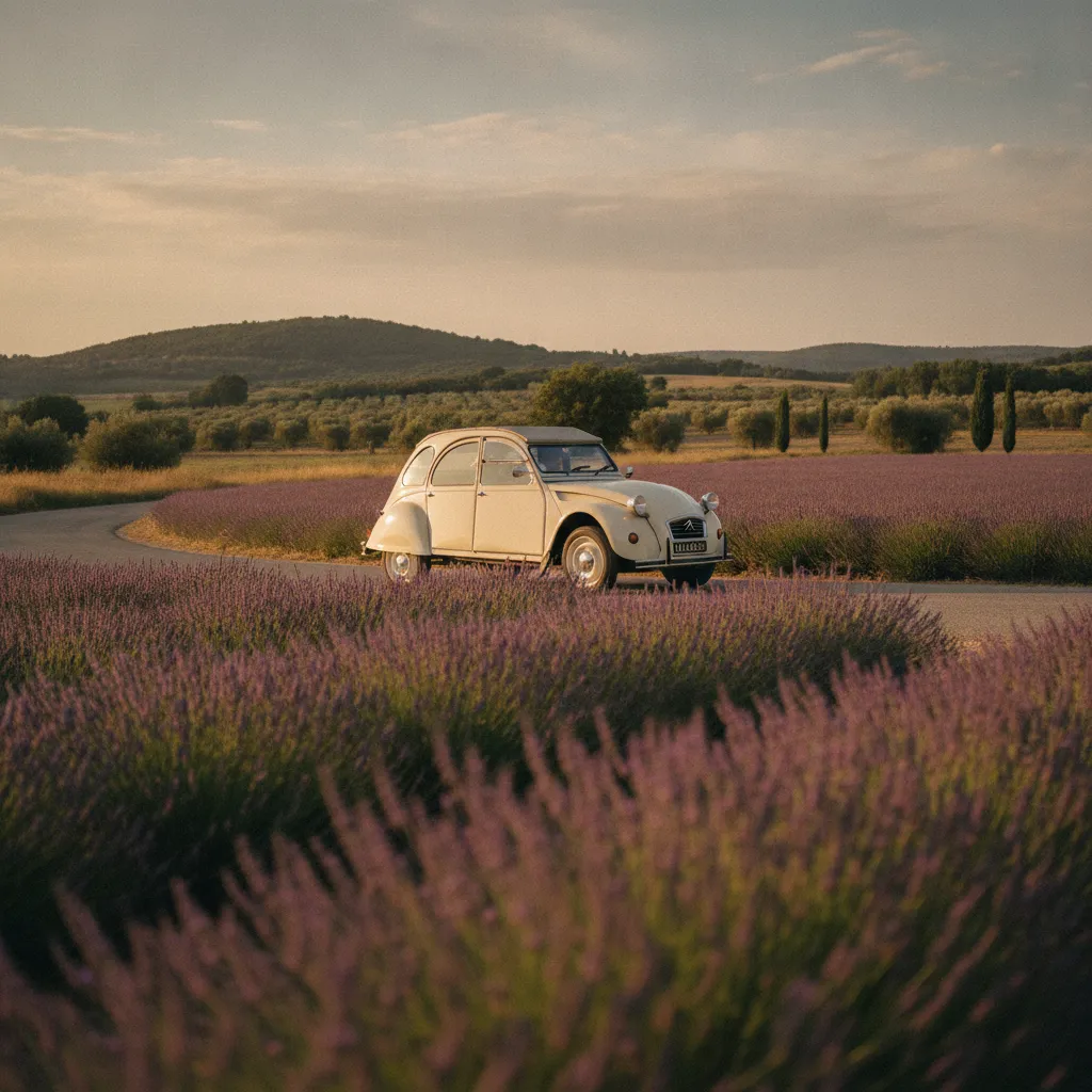 Une 2CV restaurée profitant des routes de Provence, le plaisir de conduite intact