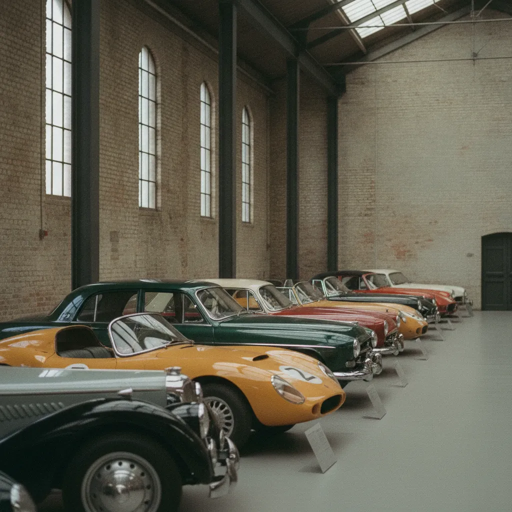 Vue panoramique des collections permanentes, couvrant plus d'un siècle d'histoire automobile dans un espace de 25 000 m²