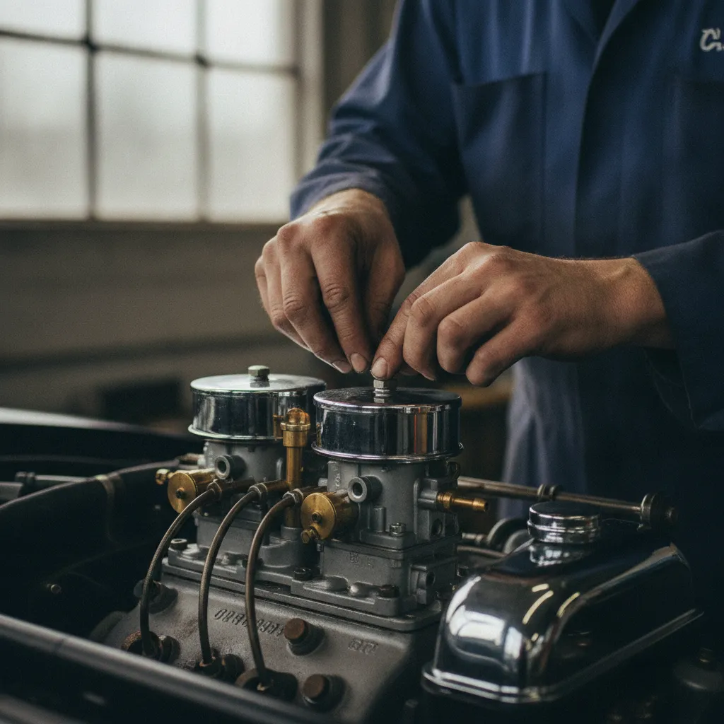 Le réglage minutieux d'un carburateur double corps sur un moteur ancien