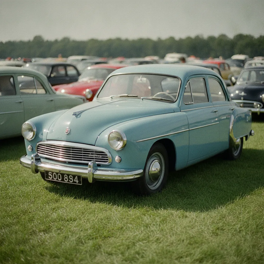 Une Panhard Dyna Z en parfait état lors d'un rassemblement de voitures anciennes