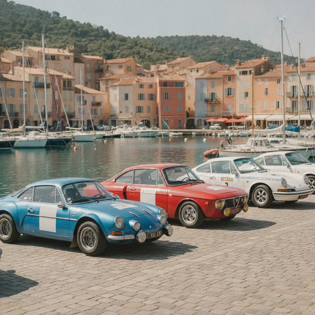 Le parc fermé sur le port de Calvi rassemble les plus belles voitures anciennes de l'épreuve