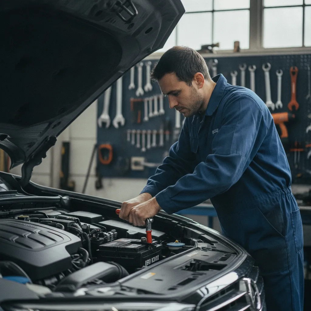 Installation d'une batterie neuve : le branchement de la borne positive en premier