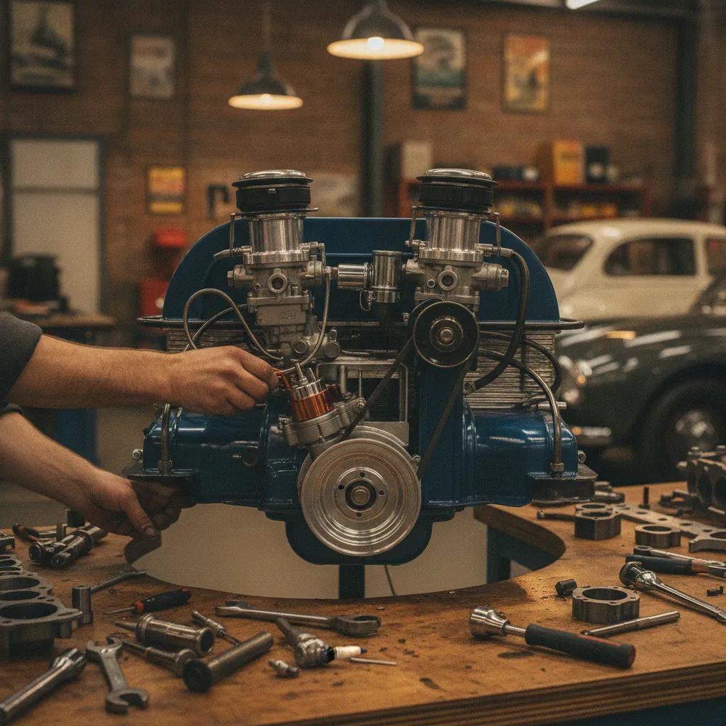 Le moteur flat-four refroidi par air, commun aux deux générations mais dans des cylindrées différentes
