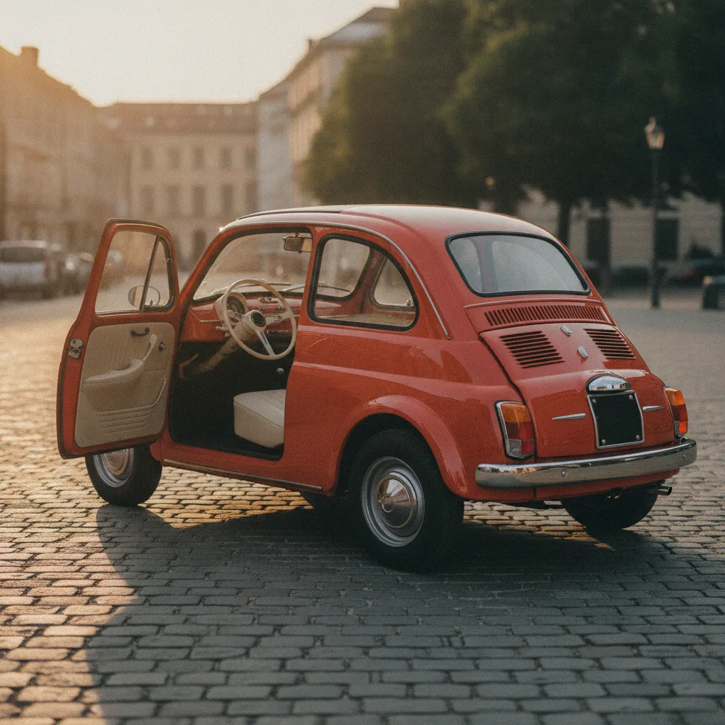 Une Fiat 500 intégralement restaurée avec sellerie neuve et chromes refaits à neuf