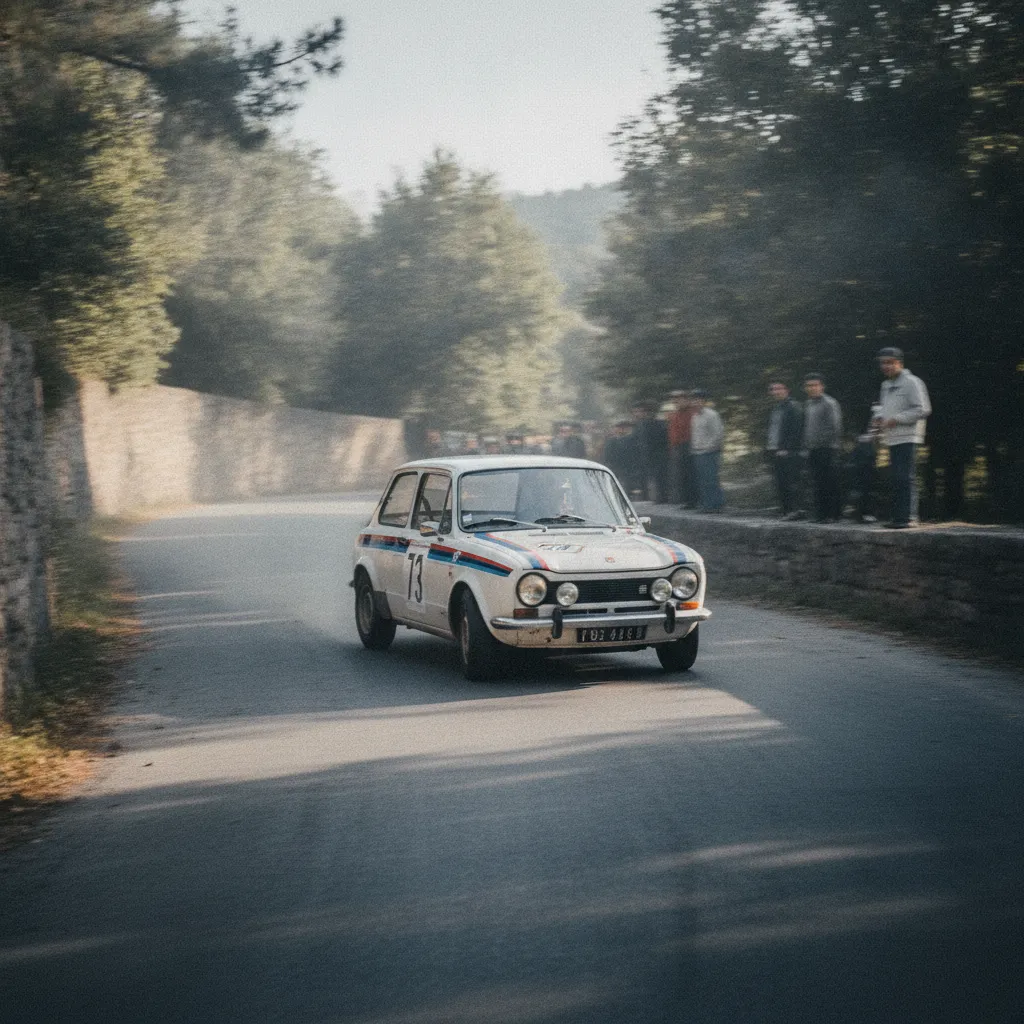 La Simca 1000 Rallye en compétition, ici lors d'une course de côte dans les années 1970